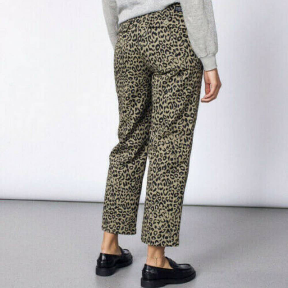 Obey High Waisted Wide Leg Trousers "Casbah" Khaki - Picture 2 of 7